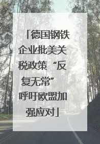 德国钢铁企业批美关税政策“反复无常” 呼吁欧盟加强应对
