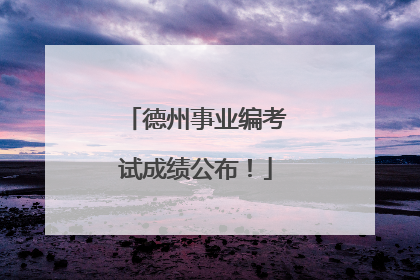 德州事业编考试成绩公布！