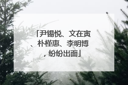 尹锡悦、文在寅、朴槿惠、李明博，纷纷出面