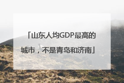 山东人均GDP最高的城市，不是青岛和济南