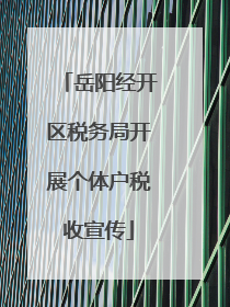 岳阳经开区税务局开展个体户税收宣传