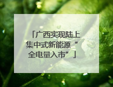 广西实现陆上集中式新能源“全电量入市”