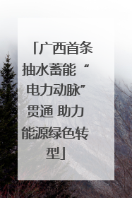 广西首条抽水蓄能“电力动脉”贯通 助力能源绿色转型