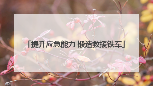 提升应急能力 锻造救援铁军