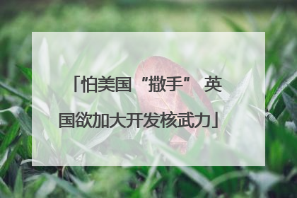 怕美国“撒手” 英国欲加大开发核武力