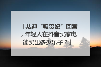恭迎“吸贵妃”回宫，年轻人在抖音买家电能买出多少乐子？
