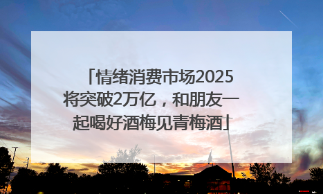 情绪消费市场2025将突破2万亿，和朋友一起喝好酒梅见青梅酒