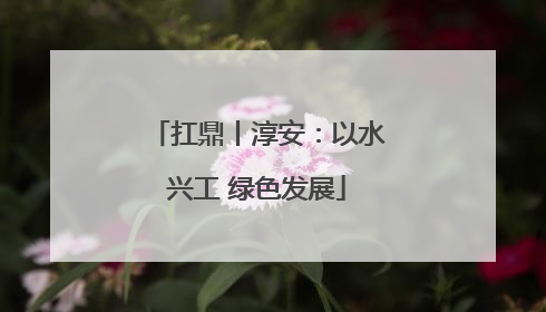 扛鼎丨淳安：以水兴工 绿色发展