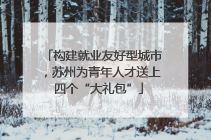 构建就业友好型城市，苏州为青年人才送上四个“大礼包”