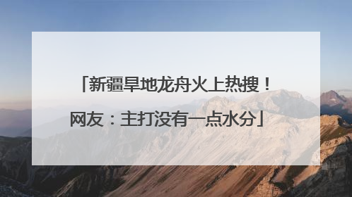 新疆旱地龙舟火上热搜！网友：主打没有一点水分