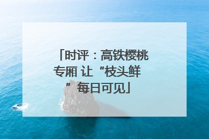 时评：高铁樱桃专厢 让“枝头鲜”每日可见