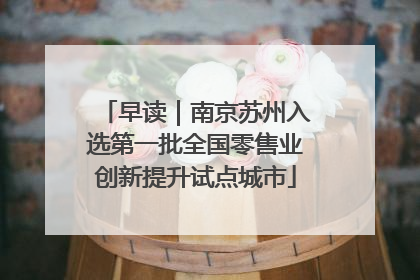 早读｜南京苏州入选第一批全国零售业创新提升试点城市