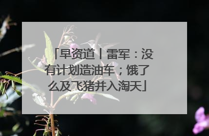 早资道丨雷军：没有计划造油车；饿了么及飞猪并入淘天
