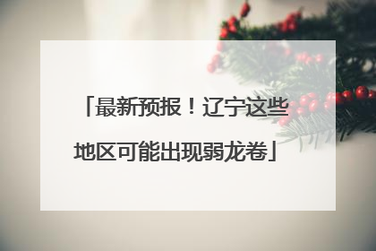 最新预报！辽宁这些地区可能出现弱龙卷