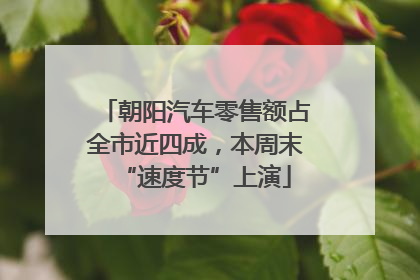 朝阳汽车零售额占全市近四成，本周末“速度节”上演