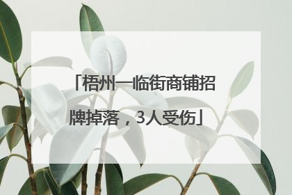梧州一临街商铺招牌掉落，3人受伤