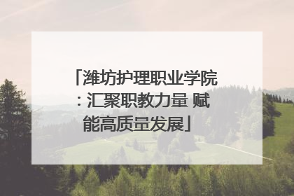 潍坊护理职业学院：汇聚职教力量 赋能高质量发展