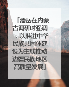 潘岳在内蒙古调研时强调：以推进中华民族共同体建设为主线推动边疆民族地区高质量发展