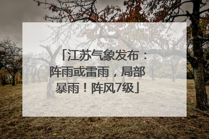 江苏气象发布：阵雨或雷雨，局部暴雨！阵风7级