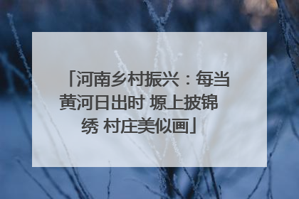 河南乡村振兴：每当黄河日出时 塬上披锦绣 村庄美似画
