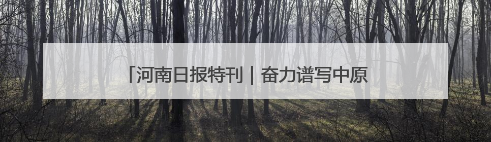 河南日报特刊｜奋力谱写中原大地推进中国式现代化新篇章