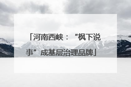 河南西峡：“枫下说事”成基层治理品牌