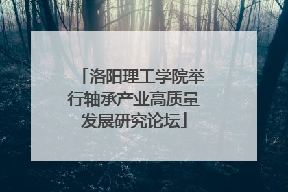 洛阳理工学院举行轴承产业高质量发展研究论坛