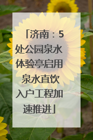 济南：5处公园泉水体验亭启用 泉水直饮入户工程加速推进