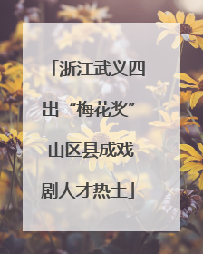 浙江武义四出“梅花奖” 山区县成戏剧人才热土