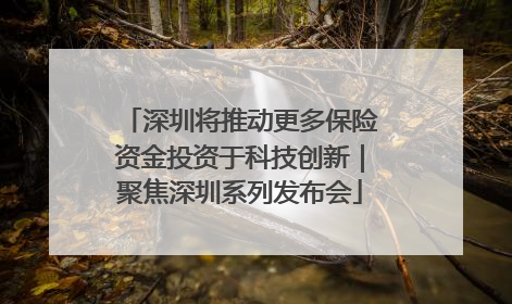 深圳将推动更多保险资金投资于科技创新｜聚焦深圳系列发布会