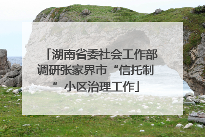 湖南省委社会工作部调研张家界市“信托制”小区治理工作