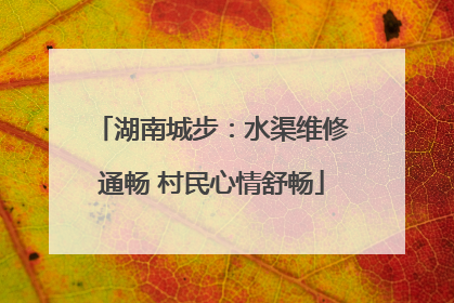 湖南城步：水渠维修通畅 村民心情舒畅