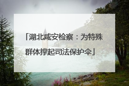湖北咸安检察：为特殊群体撑起司法保护伞