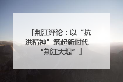 荆江评论：以“抗洪精神”筑起新时代“荆江大堤”