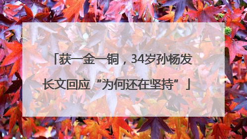 获一金一铜，34岁孙杨发长文回应“为何还在坚持”
