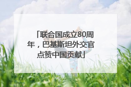 联合国成立80周年，巴基斯坦外交官点赞中国贡献