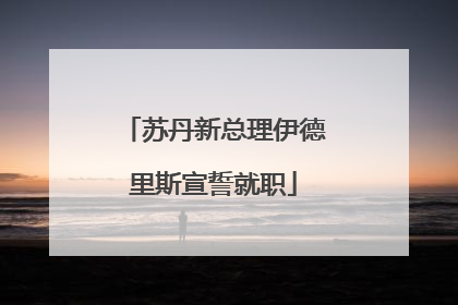 苏丹新总理伊德里斯宣誓就职