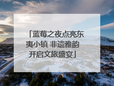 蓝莓之夜点亮东夷小镇 非遗雅韵开启文旅盛宴
