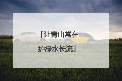 让青山常在 护绿水长流