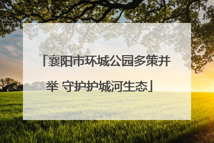 襄阳市环城公园多策并举 守护护城河生态