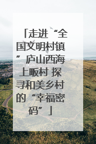 走进“全国文明村镇”庐山西海上畈村 探寻和美乡村的“幸福密码”
