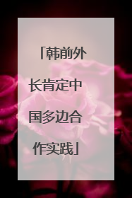 韩前外长肯定中国多边合作实践