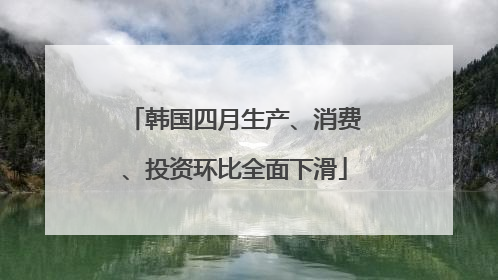韩国四月生产、消费、投资环比全面下滑