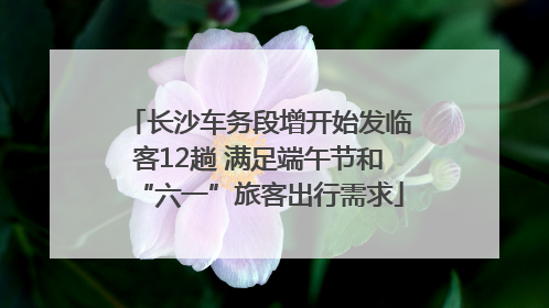 长沙车务段增开始发临客12趟 满足端午节和“六一”旅客出行需求