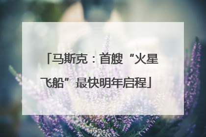 马斯克：首艘“火星飞船”最快明年启程