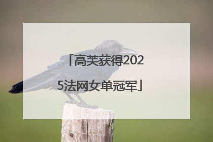 高芙获得2025法网女单冠军
