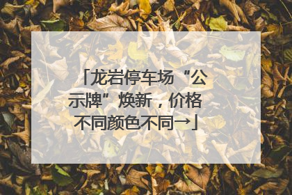 龙岩停车场“公示牌”焕新，价格不同颜色不同→