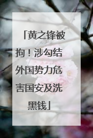 黄之锋被拘！涉勾结外国势力危害国安及洗黑钱