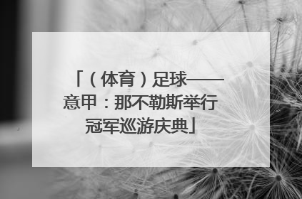 （体育）足球——意甲：那不勒斯举行冠军巡游庆典