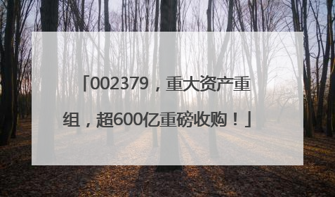 002379，重大资产重组，超600亿重磅收购！